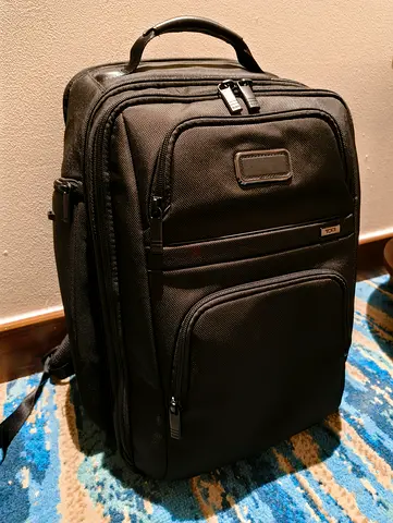 Tumi Black Packing Backpack - Newest version - New Condition, Multiple Compartments