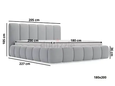 Brand New King Size Bed Frame With Mattress. Stylish Fabric Bed Frame With Mattress