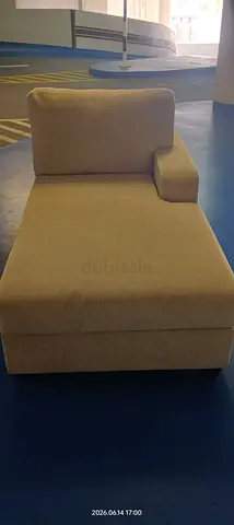 Beige Fabric Chaise Lounge / Single-Arm Sofa