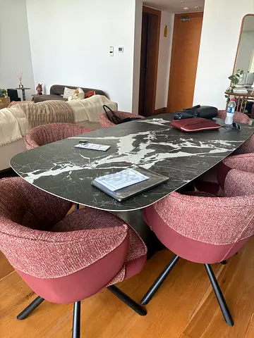 dining table with 6 chairs barely used. table alone 550. chairs alone 250 eachor whole set 1800 aed