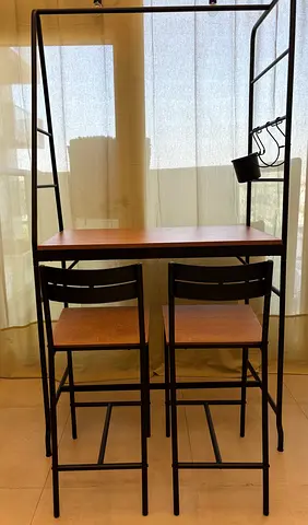 Ikea bar table with two matching stools