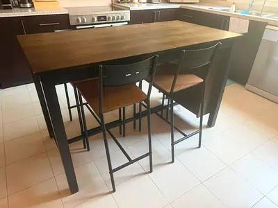 NORDVIKEN Kitchen /Bar Table and 4 bar stools, black Was Dhs 2395 NOW Dhs 1200