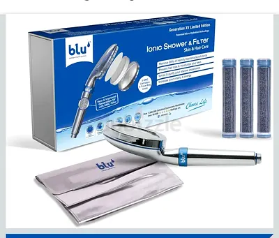 Blu Ionic Shower Head with Replaceable Mineral Filters - Like New