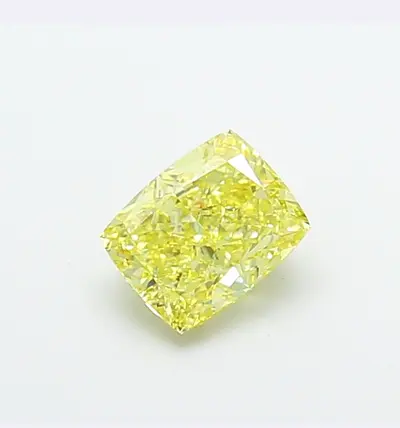 2.01 fancy intense yellow cushion lab grown diamond igi certified for sale
