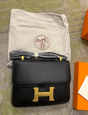 Hermes Constance Elan black handbag