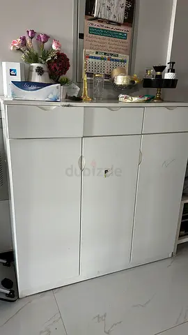 Urgent sell White 3-Door Wardrobe / Cabinet - Good Functional Condition