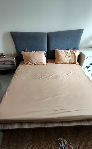 Bed and side table