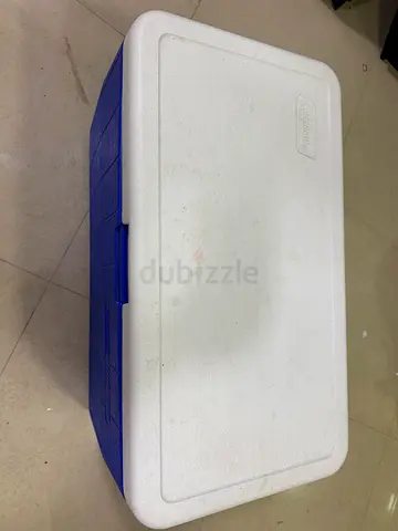 Large Coleman Cooler Box - Blue/White, Used