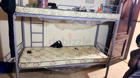 Sturdy Metal Bunk Bed with Mattresses