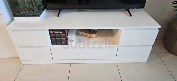 White modern TV unit / entertainment cabinet - good condition