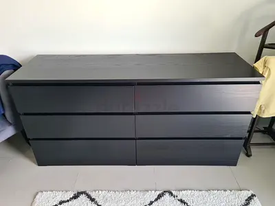 IKEA MALM 6-drawer chest in Black