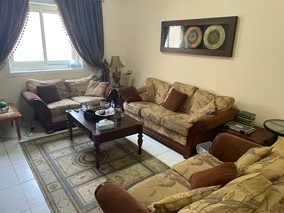 3-piece floral sofa set with coffee table - good condition