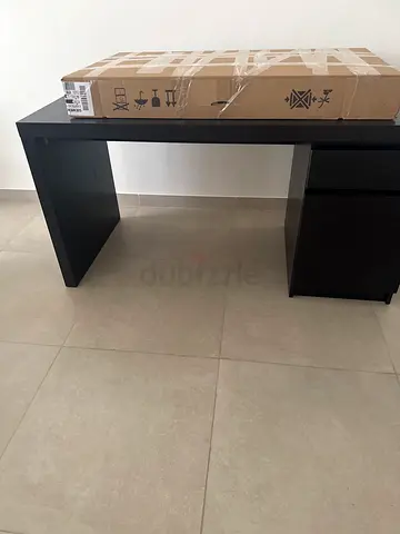 Free Black wooden desk with drawers - good condition
