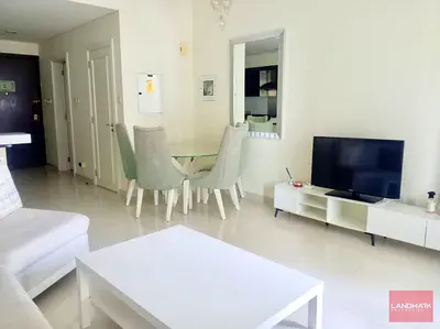Furnished 1BR Apartment | DAMAC Maison Mall Street | Balcony With City & Marina Views
