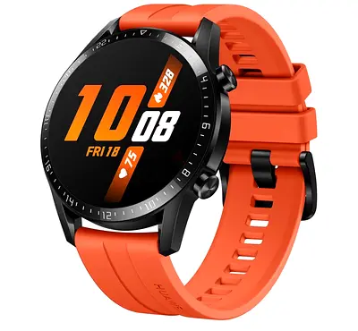Huawei GT-style Smartwatch with Orange Strap - Good Condition