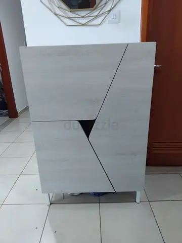 Modern Grey Wood Storage Cabinet from Home Center