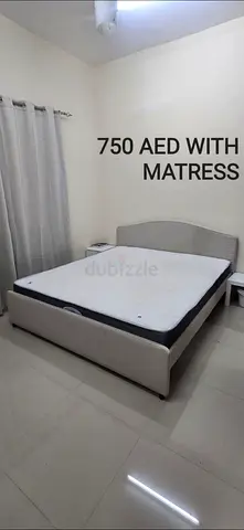 Double Bed Frame with Mattress - Good Condition, 750 AED