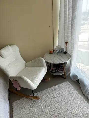 White Boucle Accent Armchair - Comfortable Small Lounge Chair