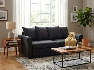 Dark grey 3-seater sofa bed in good condition