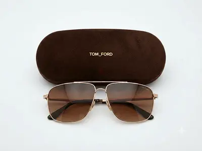 Tom Ford Mens Sunglasses with Case - Brown Lenses