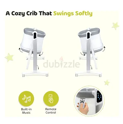 Jikel House Pony 2, Remote Control Baby Bassinet with Automatic Swing, Height adjustable