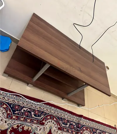 30 AED only Wooden TV Stand / Entertainment Unit - Medium Brown, Good Condition