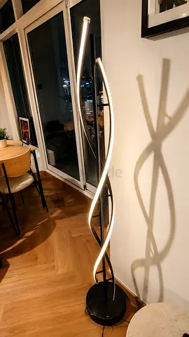 Luxury Modern LED Floor Lamps (Pair) | Designer Spiral Standing Lights