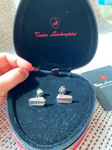 Silver-tone cufflink for Men who love Lamborghini