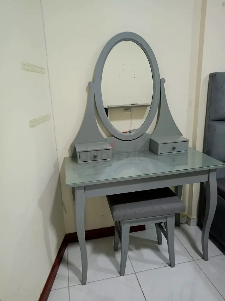 grey ikea dressing table GRFJLLET dressing table, anthracite, 393/8x161/2"