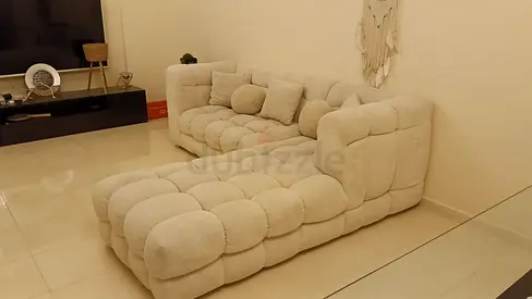 L-Shape Cloud Sofa Two Brown Armchairs for Sale