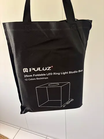 Portable 25cm Foldable LED Ring Light Studio Box with 12 Backdrops