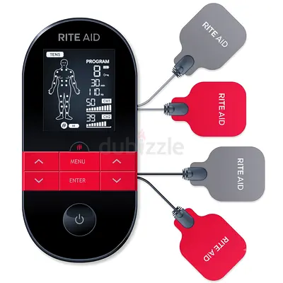 Rite Aid TENS Unit Muscle Stimulator with 4 Electrode Pads - Good Condition