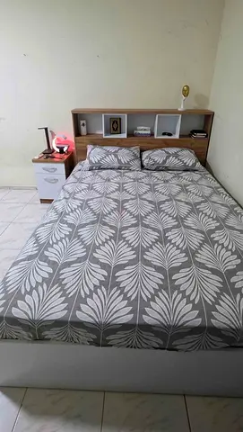 Movo Juno Queen Bed with Headboard Storage - 160x200 cm