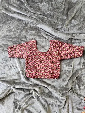 Kalamkari ready made stretchable Maroon blouse size L