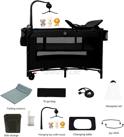 5 in 1 Picassio Foldable Baby Crib with Mattress