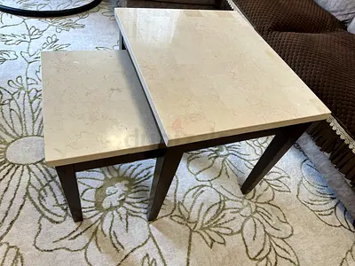 Homecentr Set of 2 Marble Top Nesting Side Tables