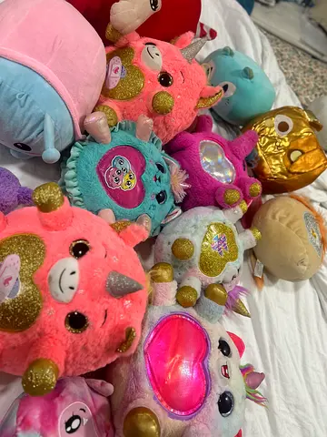 Lot of assorted chunky unicorn  animal plush toys - used collection