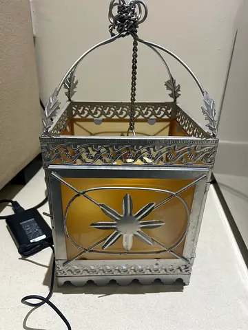 Decorative Electric Lantern Light with Candle Holder