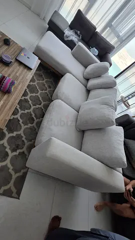West Elm L Shape Sofa Beige