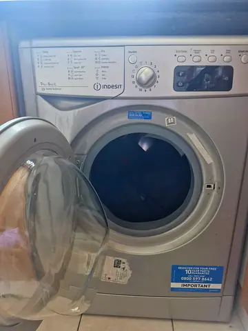Indesit Front Load Washing Machine with dryer - Silver, Good Working Condition