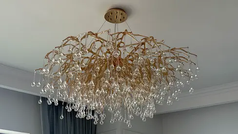 Large Gold Crystal Branch Chandelier - Modern Raindrop Design.1 big size 800mm - 2 small size 600mm