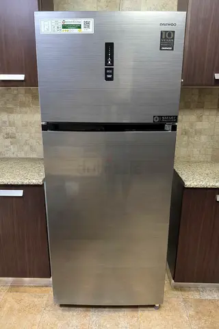Daewoo Stainless Steel Double Door Refrigerator - Excellent Condition
