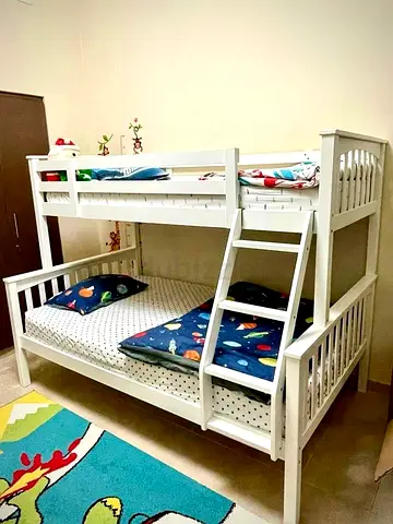 White Wooden Bunk Bed - Good Condition