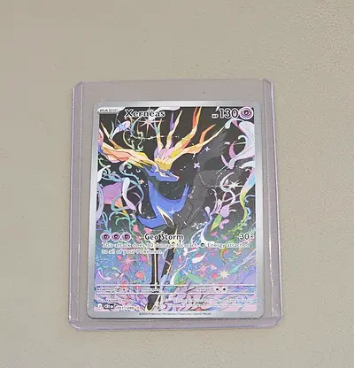 Pokémon Xerneas Full Art Holo Card (Sleeved) - Rare Collectible