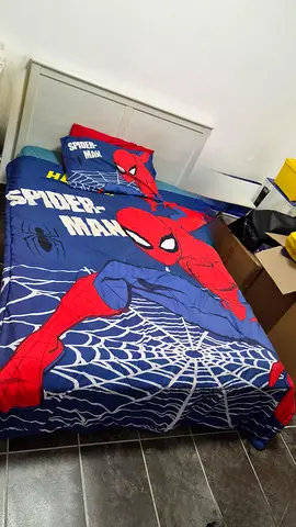 Queen size bed with two side tables
