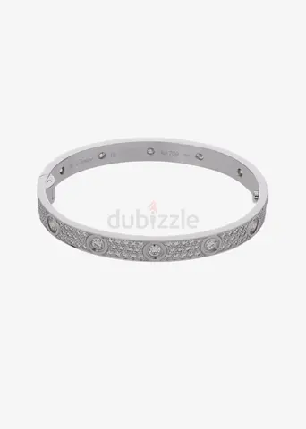 CARTIER Love Bracelet Full Pave Diamond In 18K White Gold Size 16 Sale price Dhs. 105,000.00