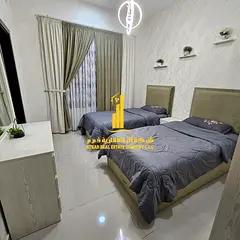 Luxurious and elegant two-bedroom apartment with a living room, fully furnished with brand new, high