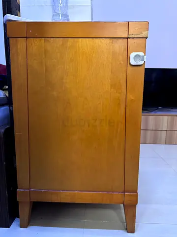 Solid Wood Nightstand - Natural Finish