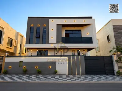 Modern villa for sale, luxury finishes, registration fees included, prime location next to the mosque