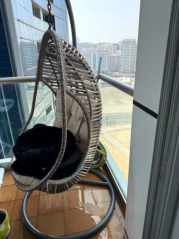 Rattan Hanging Egg Chair with Cushion - Good Condition